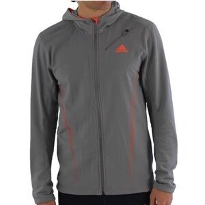 ADIDAS ADISTAR Track Jacket Gray and Orange Performance Running Jacket Men’s L